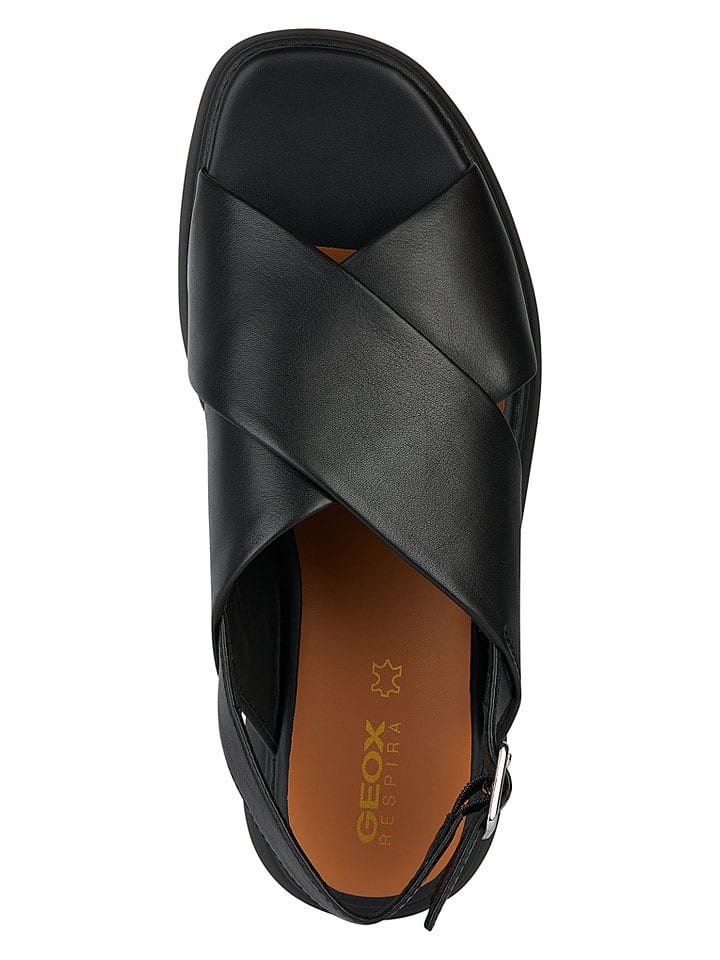 Sandále Geox Schwarz 697838 Leder-Keilsandaletten "Spherica EC4" in Schwarz - 5