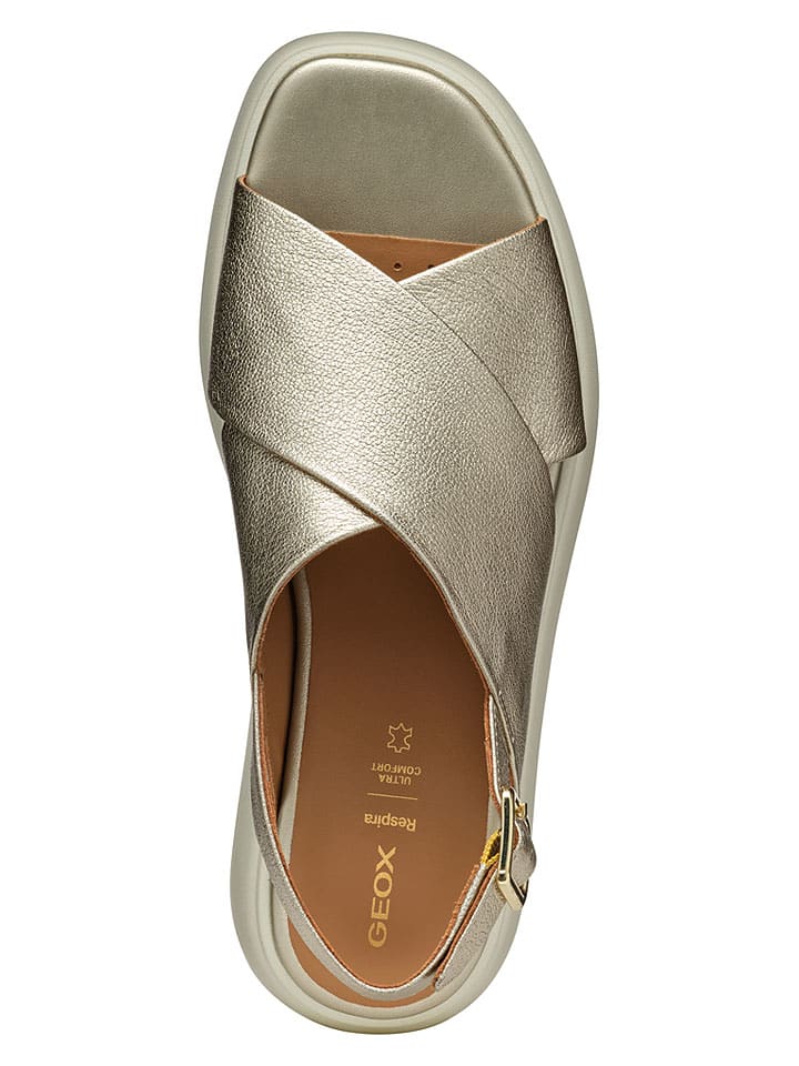 Sandále Geox Gold 2515134 Leder-Keilsandaletten "Spherica EC4" in Gold - 5