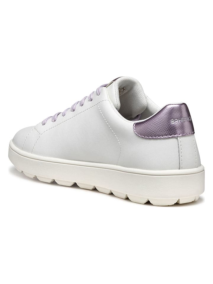 Tenisky Geox Weiß/ Lila 4499641 Leder-Sneakers "Spherica Ecub" in Weiß/ Lila - 3