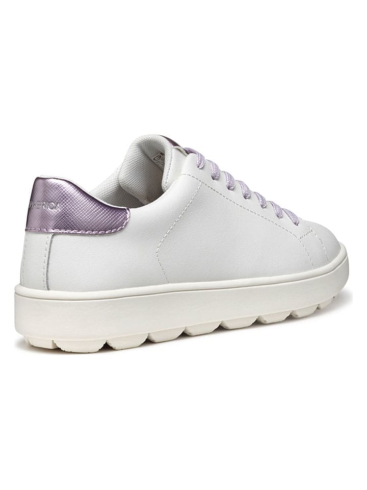 Tenisky Geox Weiß/ Lila 4499641 Leder-Sneakers "Spherica Ecub" in Weiß/ Lila - 4
