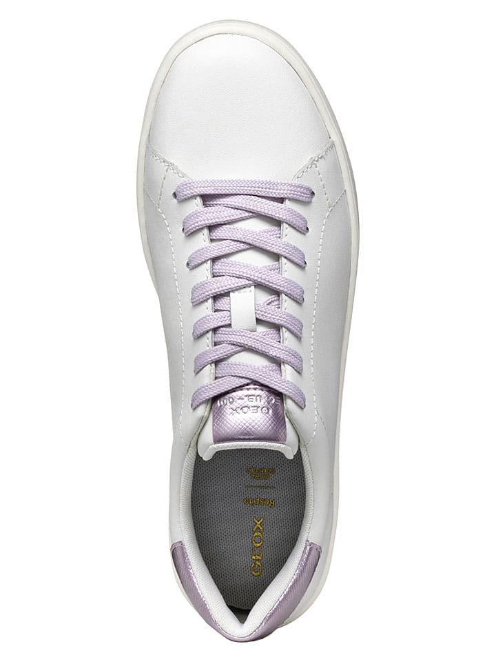 Tenisky Geox Weiß/ Lila 4499641 Leder-Sneakers "Spherica Ecub" in Weiß/ Lila - 5