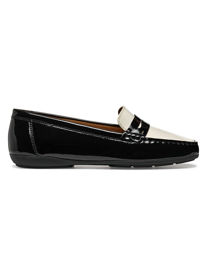 Geox Schwarz/ Weiß 7571748 Leder-Slipper "Annytah Moc" in Schwarz/ Weiß - 1