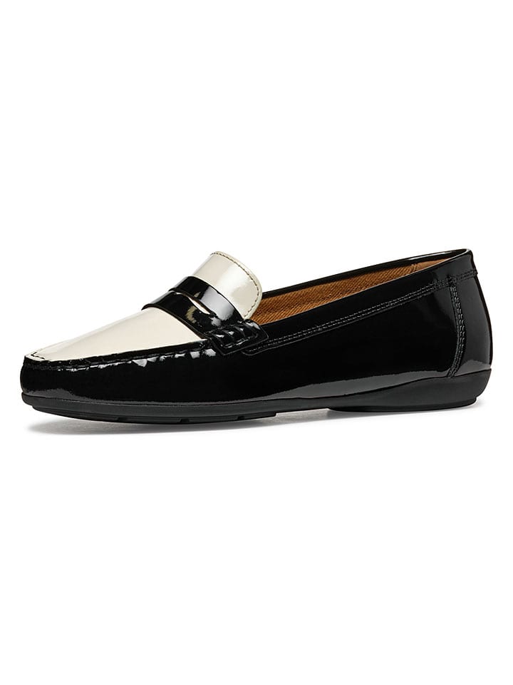 Geox Schwarz/ Weiß 7571748 Leder-Slipper "Annytah Moc" in Schwarz/ Weiß - 2
