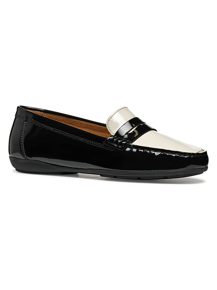 Geox Schwarz/ Weiß 7571748 Leder-Slipper "Annytah Moc" in Schwarz/ Weiß - 5