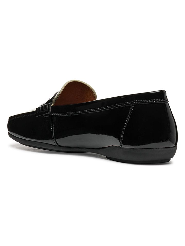 Geox Schwarz/ Weiß 7571748 Leder-Slipper "Annytah Moc" in Schwarz/ Weiß - 6