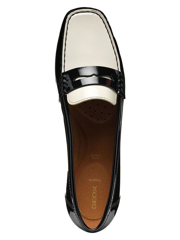 Geox Schwarz/ Weiß 7571748 Leder-Slipper "Annytah Moc" in Schwarz/ Weiß - 8