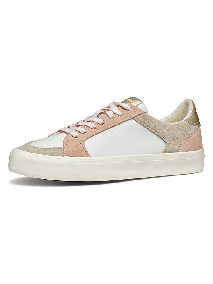 Tenisky Geox Weiß/ Rosa/ Gold 6663694 Leder-Sneakers "Emmeleny" in Weiß/ Rosa/ Gold - 2