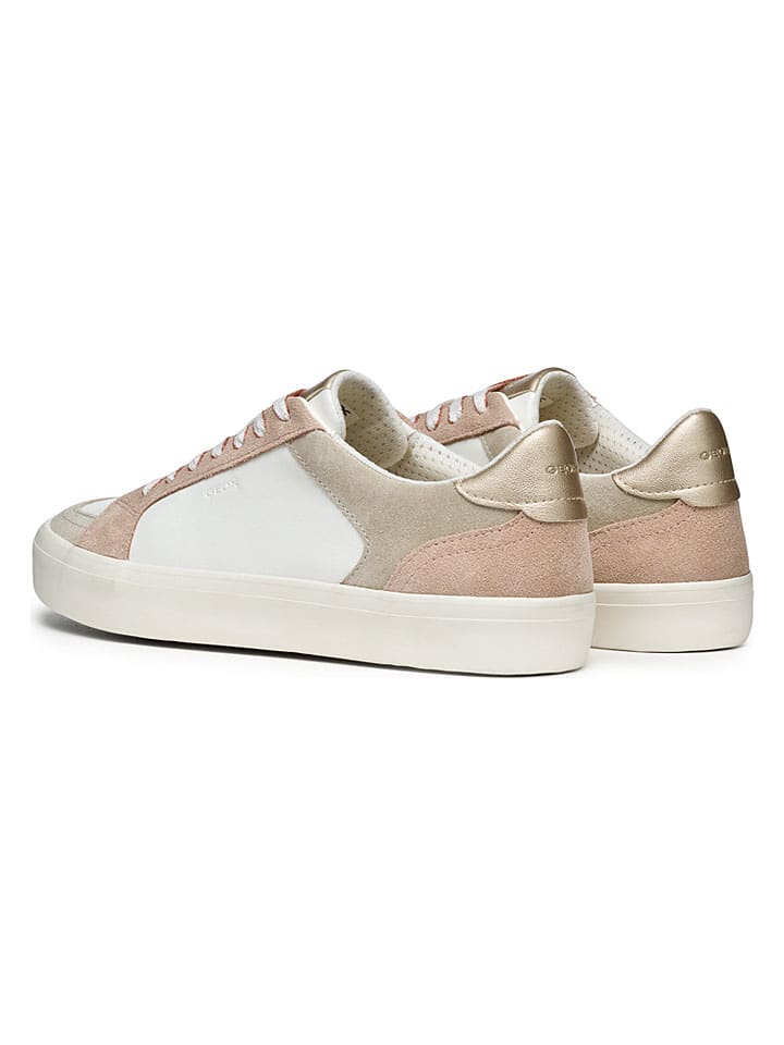 Tenisky Geox Weiß/ Rosa/ Gold 6663694 Leder-Sneakers "Emmeleny" in Weiß/ Rosa/ Gold - 4