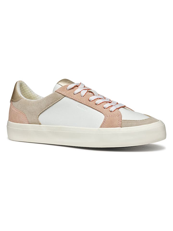 Tenisky Geox Weiß/ Rosa/ Gold 6663694 Leder-Sneakers "Emmeleny" in Weiß/ Rosa/ Gold - 5