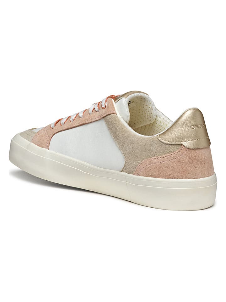 Tenisky Geox Weiß/ Rosa/ Gold 6663694 Leder-Sneakers "Emmeleny" in Weiß/ Rosa/ Gold - 6