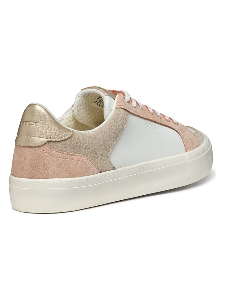 Tenisky Geox Weiß/ Rosa/ Gold 6663694 Leder-Sneakers "Emmeleny" in Weiß/ Rosa/ Gold - 7