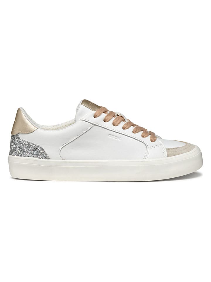 Tenisky Geox Weiß/ Grau/ Gold 4589379 Leder-Sneakers "Emmeleny" in Weiß/ Grau/ Gold - 1