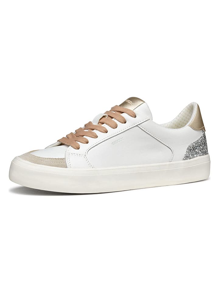 Tenisky Geox Weiß/ Grau/ Gold 4589379 Leder-Sneakers "Emmeleny" in Weiß/ Grau/ Gold - 2