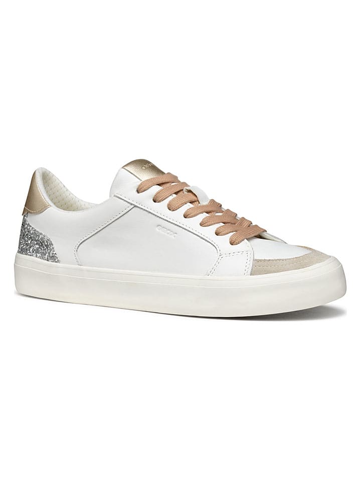 Tenisky Geox Weiß/ Grau/ Gold 4589379 Leder-Sneakers "Emmeleny" in Weiß/ Grau/ Gold - 5