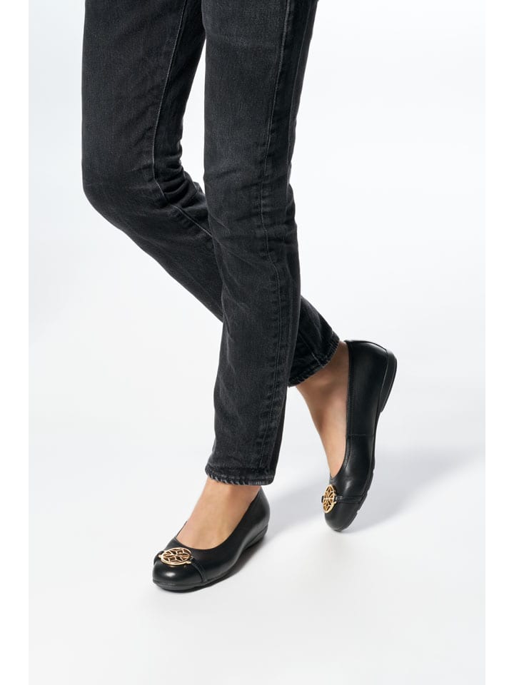 Geox Schwarz 704611 Leder-Ballerinas "Annytah" in Schwarz - 10