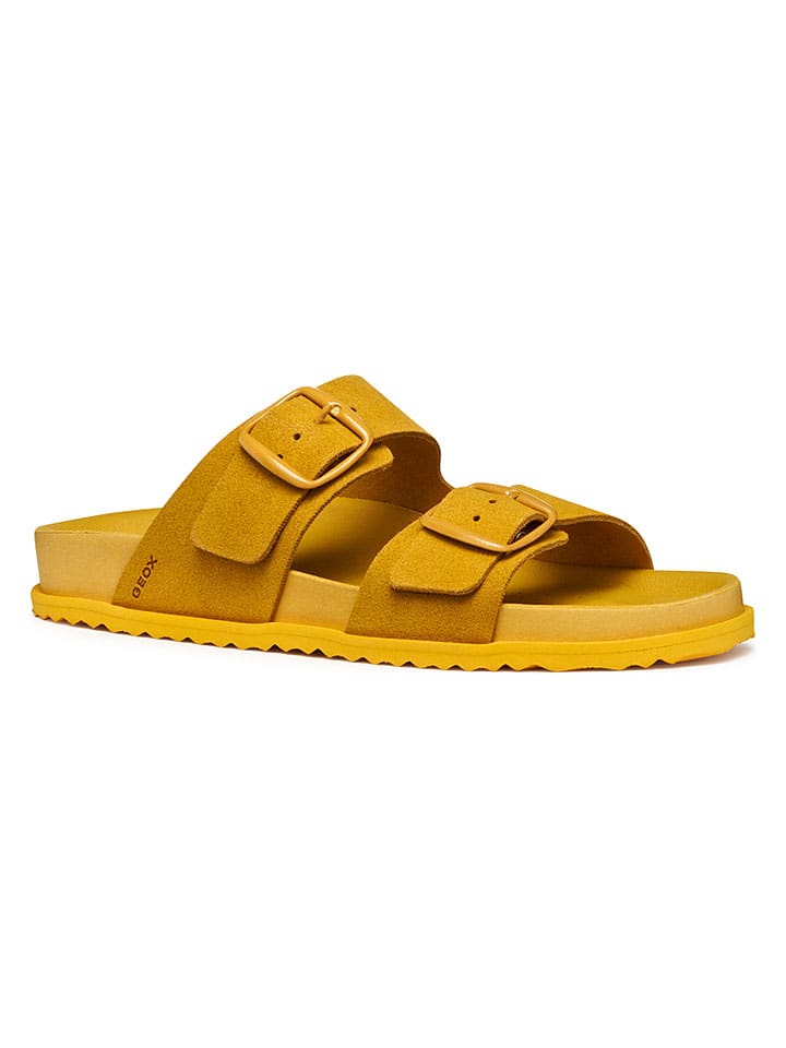 Geox Orange 9132632 Leder-Pantoletten "Sandybett" in Orange - 2