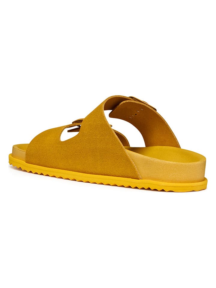 Geox Orange 9132632 Leder-Pantoletten "Sandybett" in Orange - 3