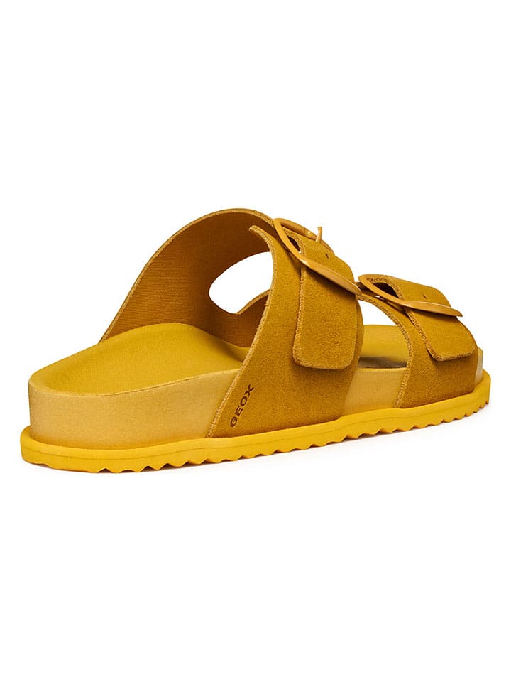 Geox Orange 9132632 Leder-Pantoletten "Sandybett" in Orange - 4