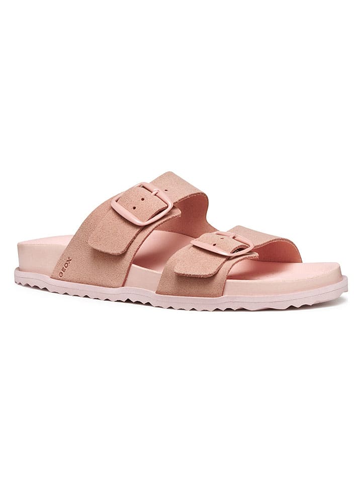 Geox Rosa 8689398 Leder-Pantoletten "Sandybett" in Rosa - 2