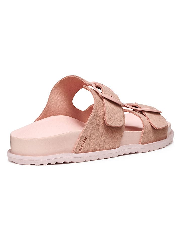 Geox Rosa 8689398 Leder-Pantoletten "Sandybett" in Rosa - 4