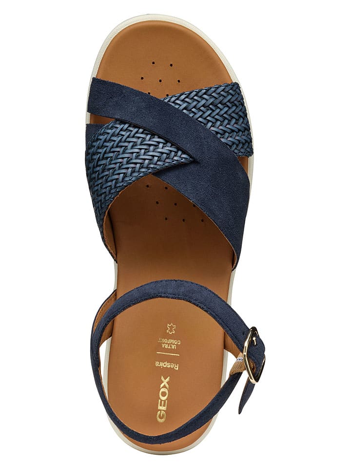 Geox Dunkelblau 456588 Leder-Keilsandaletten "Xand" in Dunkelblau - 8