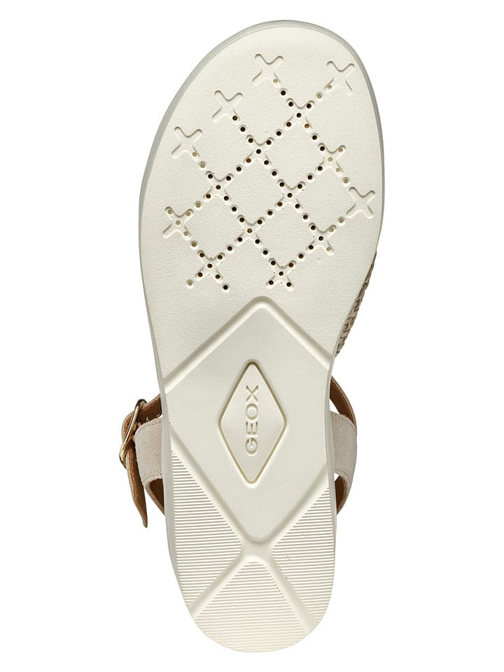 Sandále Geox Creme 9691288 Leder-Keilsandaletten "Xand" in Creme - 9