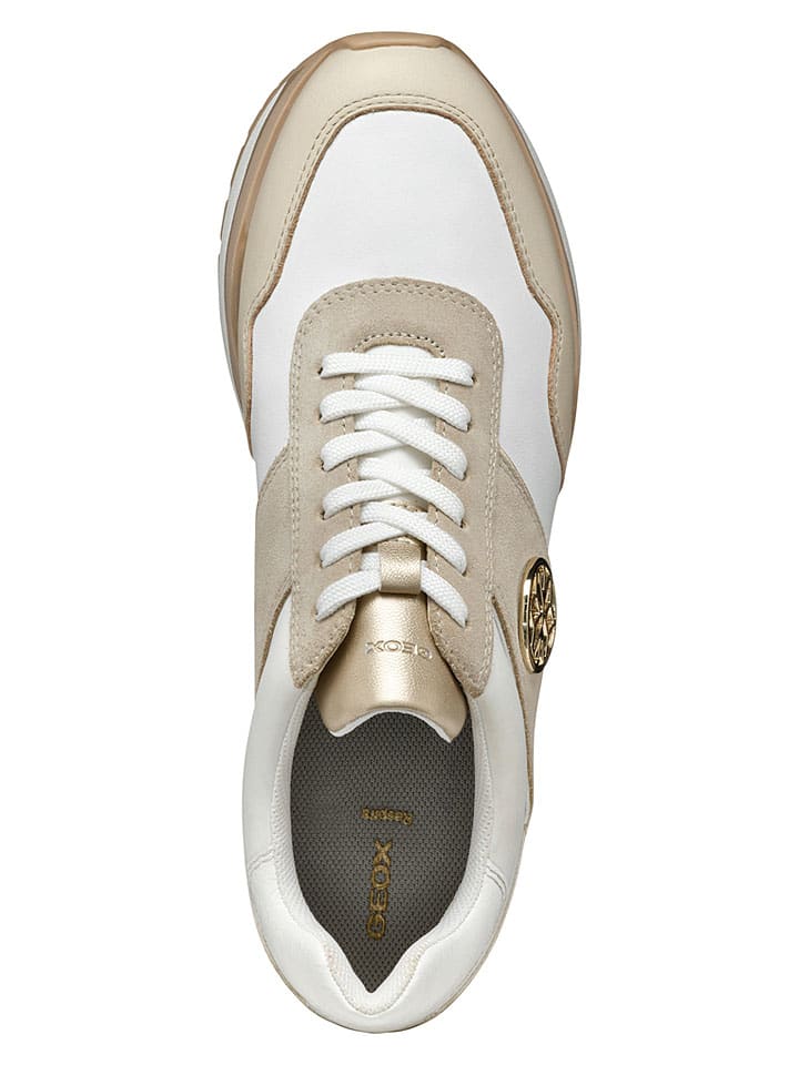 Tenisky Geox Weiß/ Beige 222053 Leder-Keilsneakers "New Kency" in Weiß/ Beige - 8