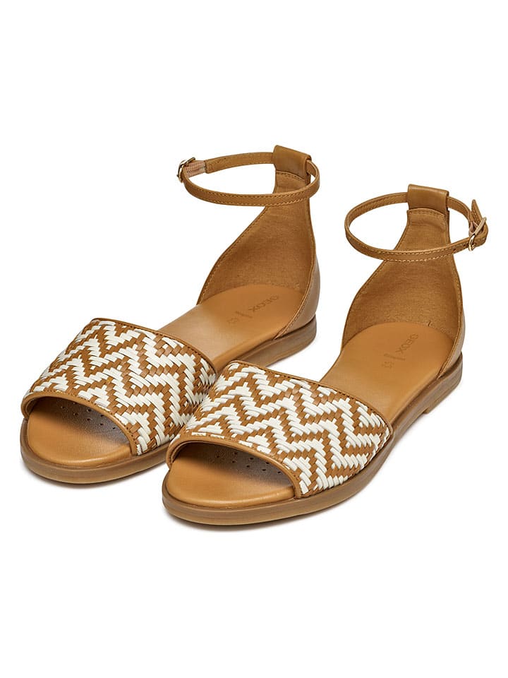Sandále Geox Hellbraun/ Weiß 6220999 Leder-Sandalen "Naileen" in Hellbraun/ Weiß - 3