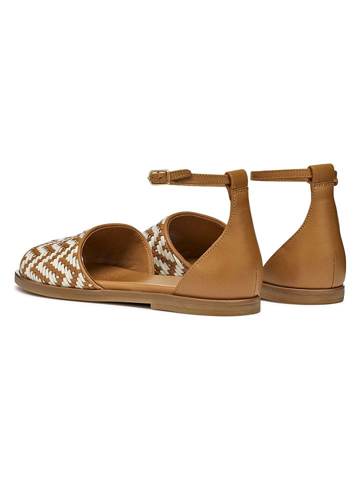 Sandále Geox Hellbraun/ Weiß 6220999 Leder-Sandalen "Naileen" in Hellbraun/ Weiß - 4
