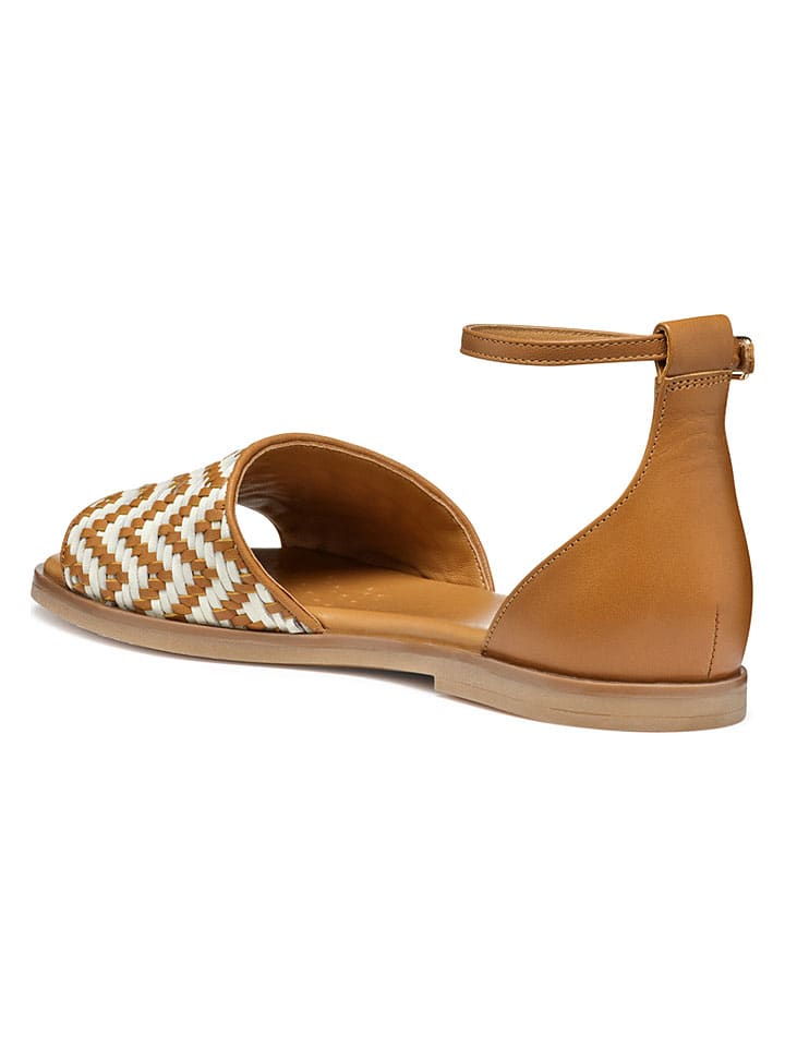 Sandále Geox Hellbraun/ Weiß 6220999 Leder-Sandalen "Naileen" in Hellbraun/ Weiß - 6