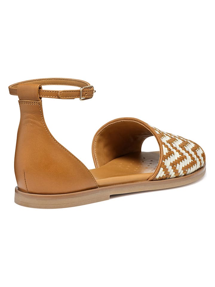 Sandále Geox Hellbraun/ Weiß 6220999 Leder-Sandalen "Naileen" in Hellbraun/ Weiß - 7