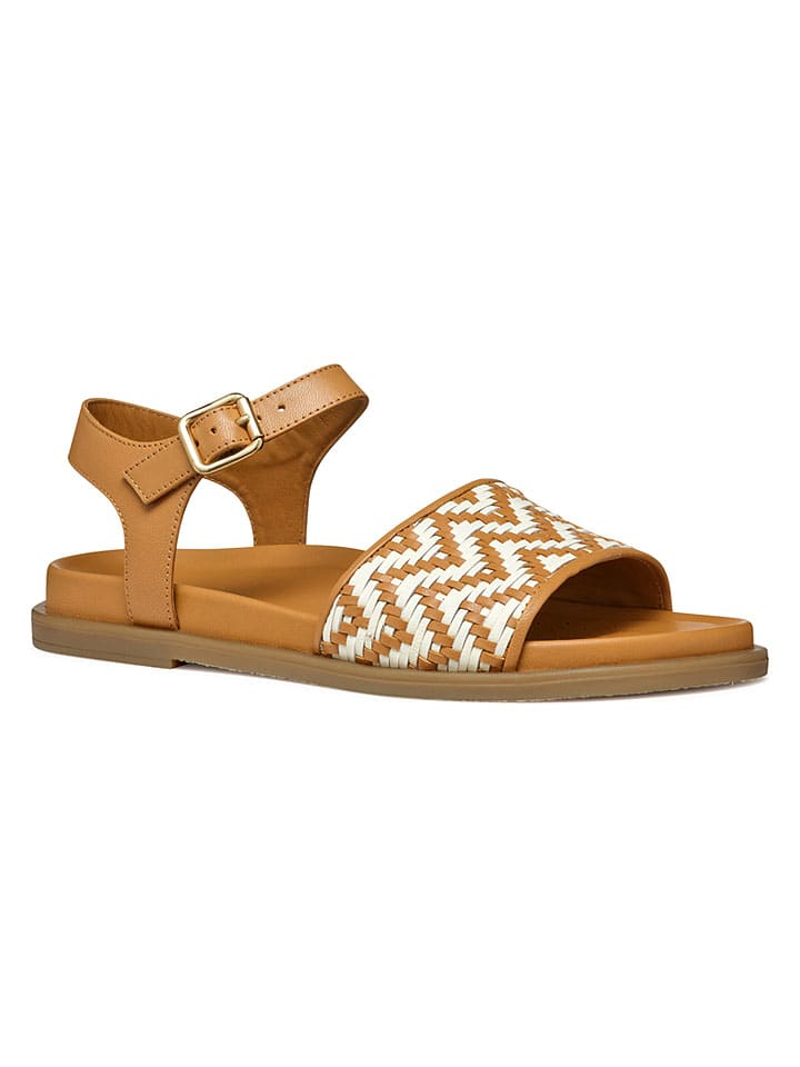 Sandále Geox Hellbraun/ Weiß 3989344 Leder-Sandalen "Adelash" in Hellbraun/ Weiß - 2