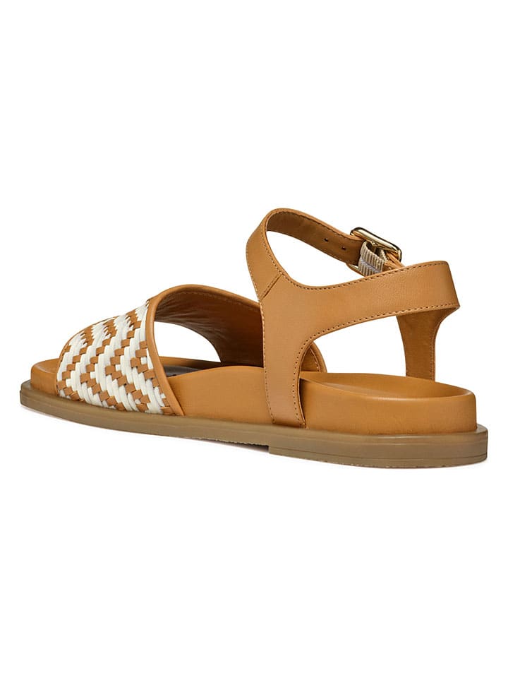 Sandále Geox Hellbraun/ Weiß 3989344 Leder-Sandalen "Adelash" in Hellbraun/ Weiß - 3