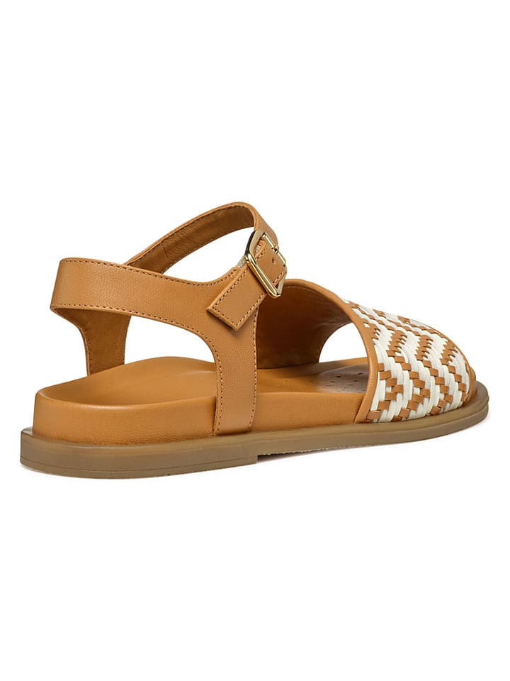 Sandále Geox Hellbraun/ Weiß 3989344 Leder-Sandalen "Adelash" in Hellbraun/ Weiß - 4