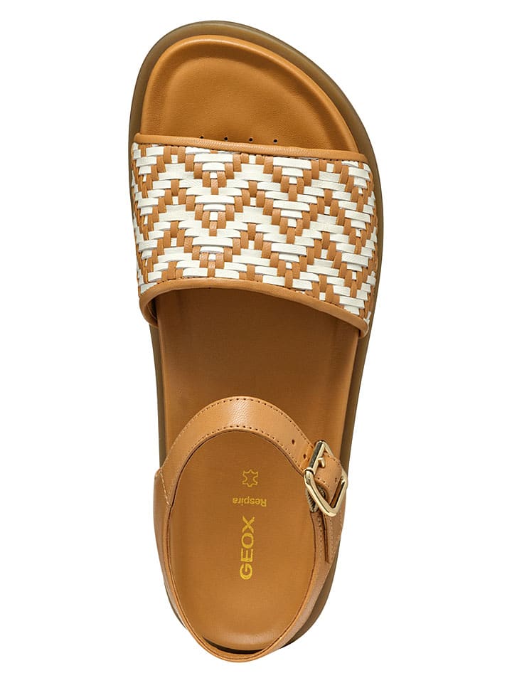 Sandále Geox Hellbraun/ Weiß 3989344 Leder-Sandalen "Adelash" in Hellbraun/ Weiß - 5