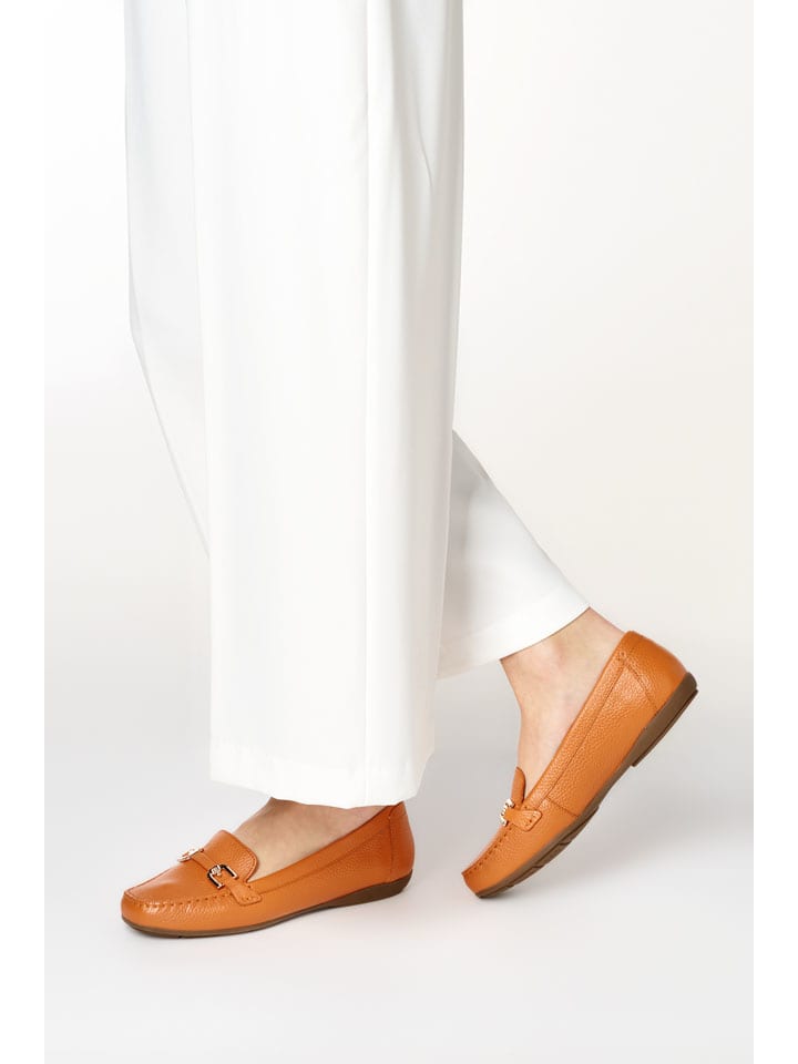 Geox Orange 1749484 Leder-Slipper "Annytah Moc" in Orange - 10