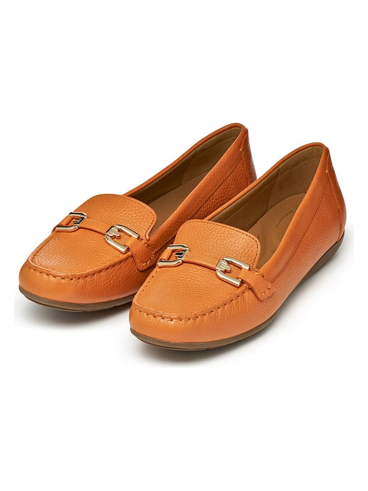 Geox Orange 1749484 Leder-Slipper "Annytah Moc" in Orange - 3