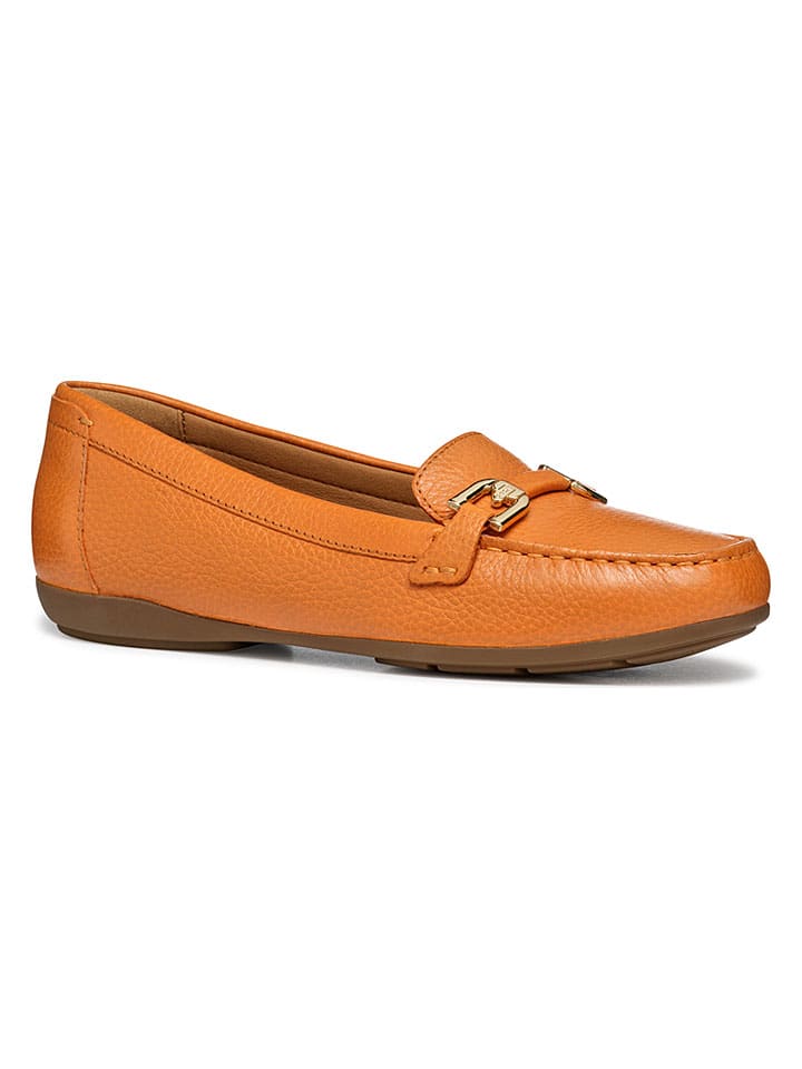 Geox Orange 1749484 Leder-Slipper "Annytah Moc" in Orange - 5