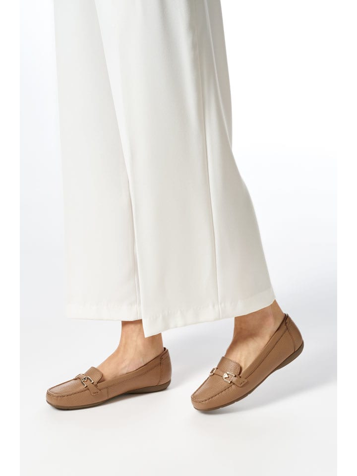 Geox Hellbraun 1885144 Leder-Slipper "Annytah Moc" in Hellbraun - 10