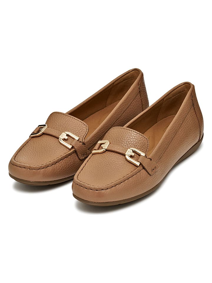Geox Hellbraun 1885144 Leder-Slipper "Annytah Moc" in Hellbraun - 3