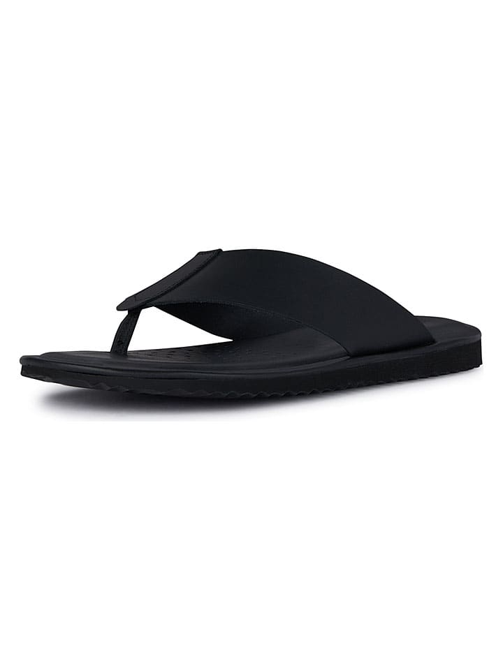 Geox Schwarz 1203583 Leder-Zehentrenner "Erice" in Schwarz - 2