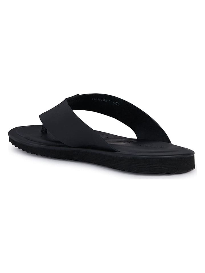 Geox Schwarz 1203583 Leder-Zehentrenner "Erice" in Schwarz - 4