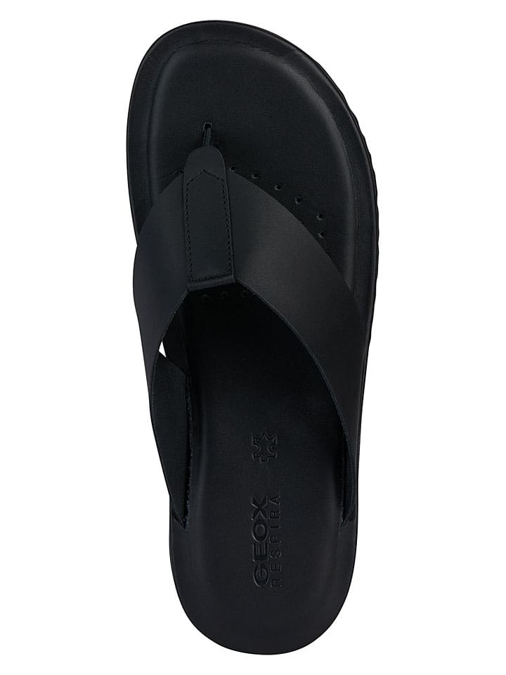 Geox Schwarz 1203583 Leder-Zehentrenner "Erice" in Schwarz - 6