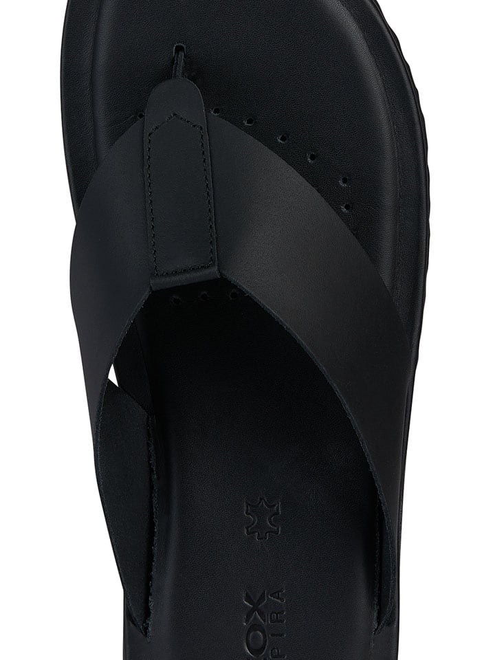 Geox Schwarz 1203583 Leder-Zehentrenner "Erice" in Schwarz - 8