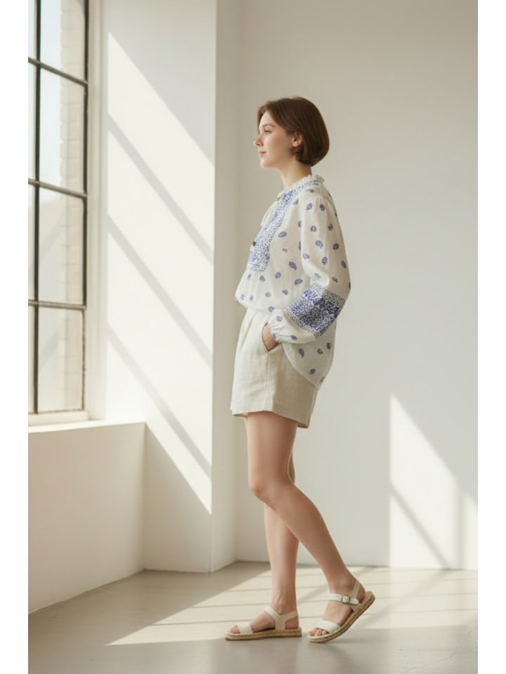William de Faye Weiß/ Blau 6116960 Bluse in Weiß/ Blau - 3