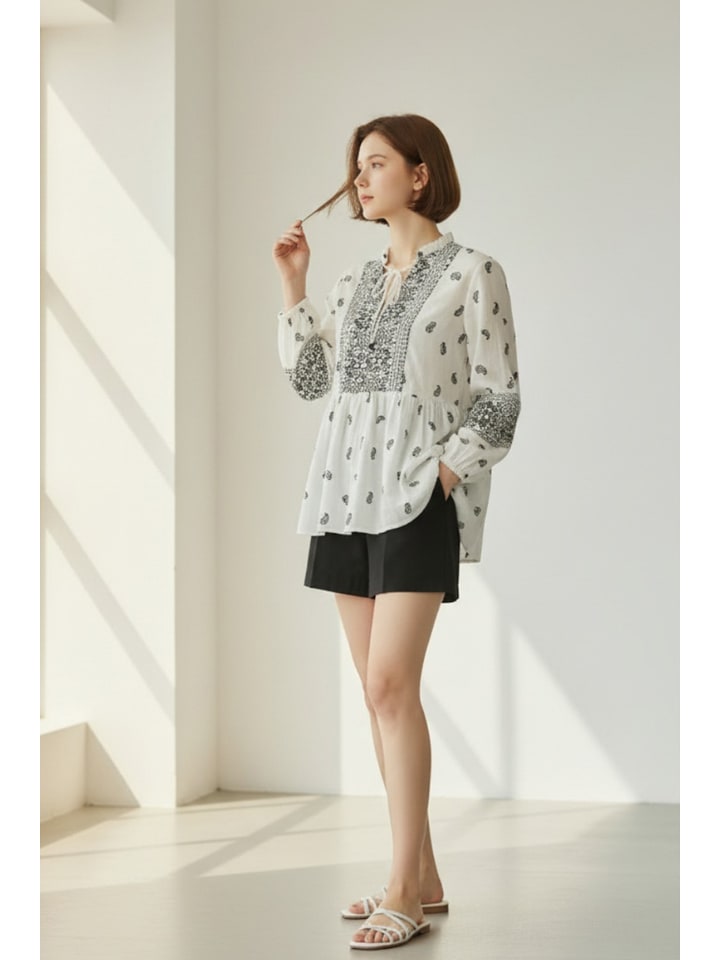 William de Faye Weiß/ Grau 3635930 Bluse in Weiß/ Grau - 2