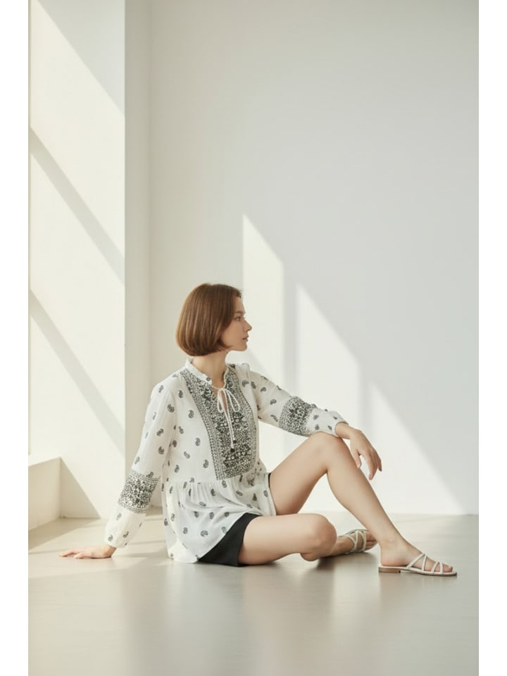 William de Faye Weiß/ Grau 3635930 Bluse in Weiß/ Grau - 5