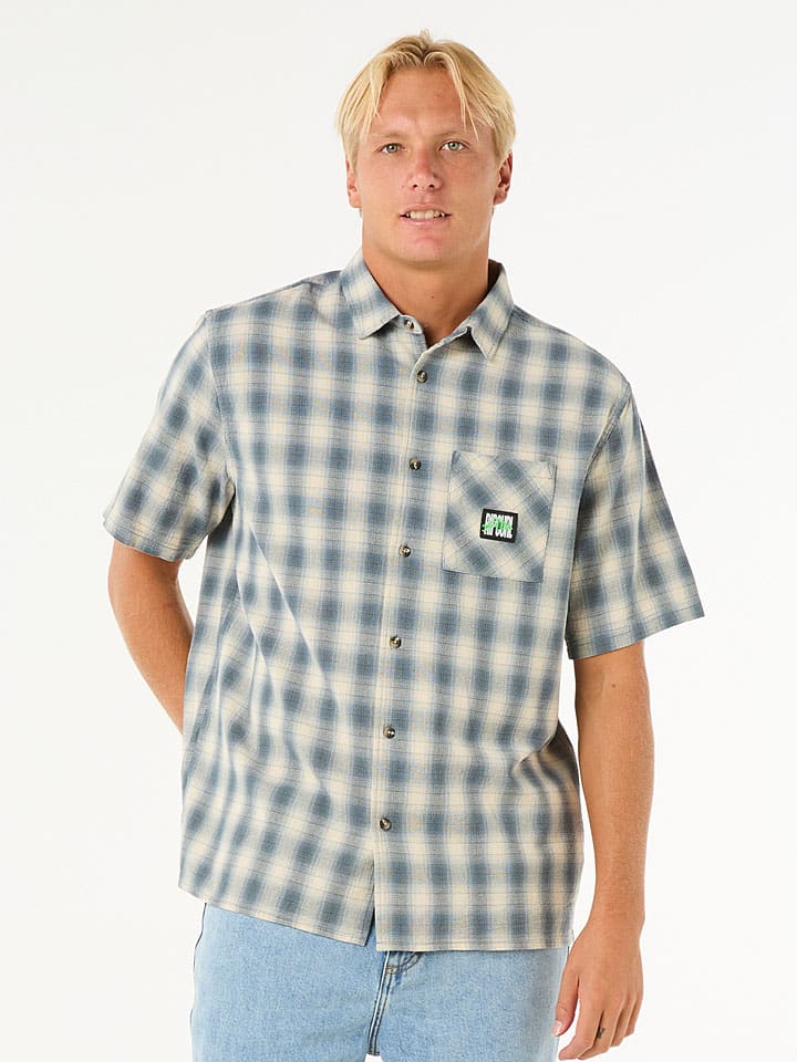 Košeľa Rip Curl Blau/ Beige 8437958 Hemd "Raw Energy" - Regular fit - in Blau/ Beige - 2
