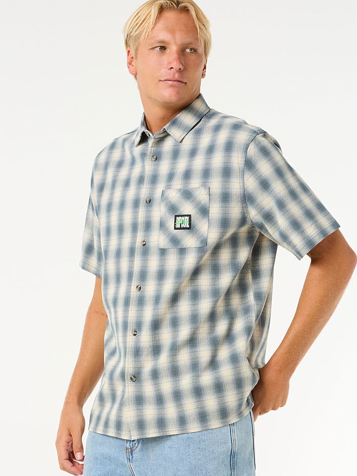 Košeľa Rip Curl Blau/ Beige 8437958 Hemd "Raw Energy" - Regular fit - in Blau/ Beige - 3