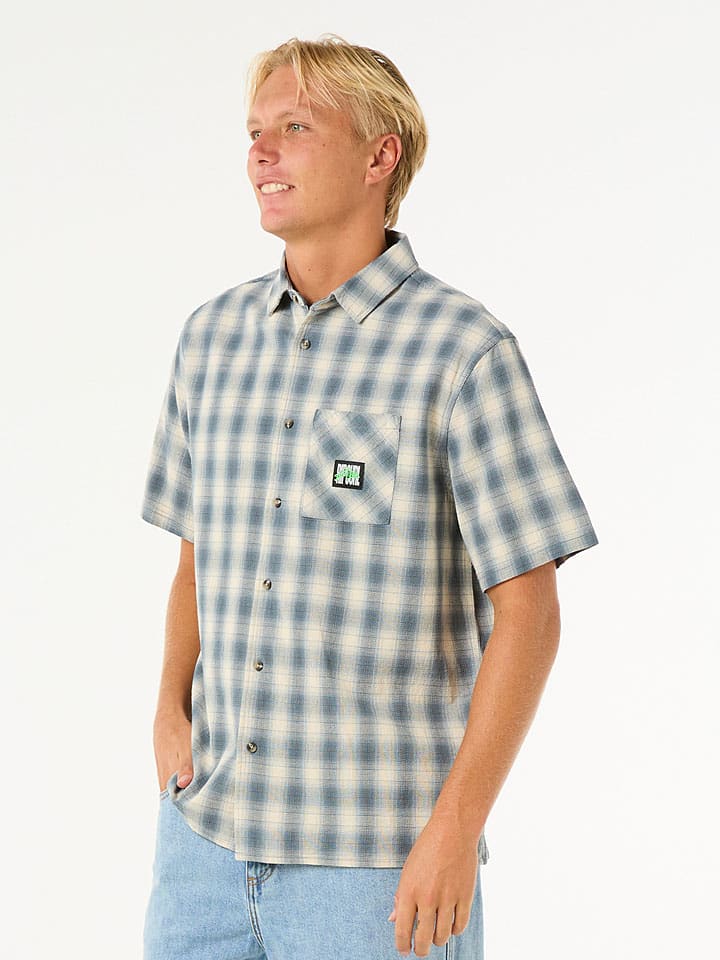 Košeľa Rip Curl Blau/ Beige 8437958 Hemd "Raw Energy" - Regular fit - in Blau/ Beige - 4